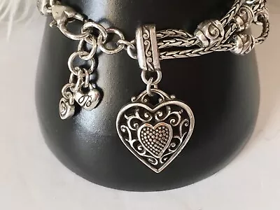 Vintage Brighton Reno Heart Bracelet W Triple Strands 7” • $29.97