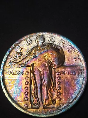 1920 Monster Toned Standing Liberty Quarter Au • $220