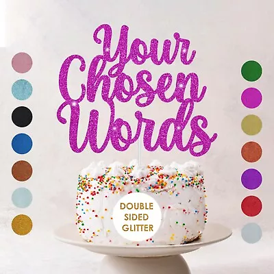 Personalised Cake Topper Happy Birthday Decoration Customised Any Word Age Name • £2.69