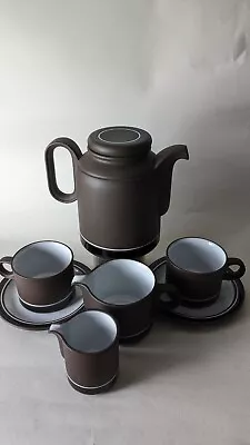 Hornsea Contrast Coffee Tea Pot Set Milk Cream Cups Saucers Teapot VGC Vintage • £28