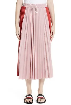 Moncler Skirt Pleated Pink Oversized OS Rare Midi Pleated AUTH • $222