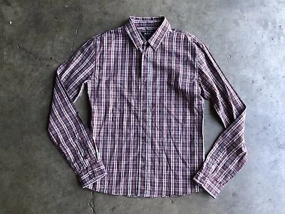 A.P.C. Plaid Shirt Sz Small Red White Gray • $25