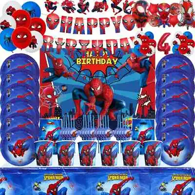 Spiderman Birthday Party Tableware Decorations Supplies Children Kids Balloons • £4.99