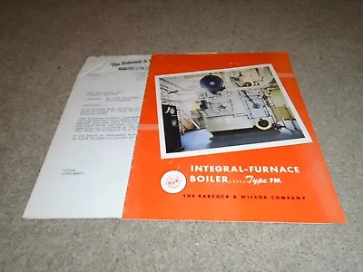 Vintage 1956 Catalog Babcock & Wilcox Co. Furnace Boiler Type FM • $9.95