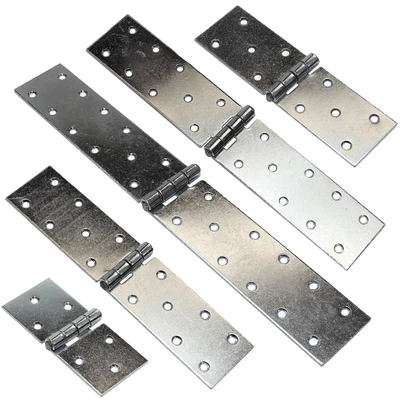 £1.99 • Buy Backflap Strap Hinges Heavy Duty Zinc Plated Tee Door Gate Box Shed SILVER Pair 