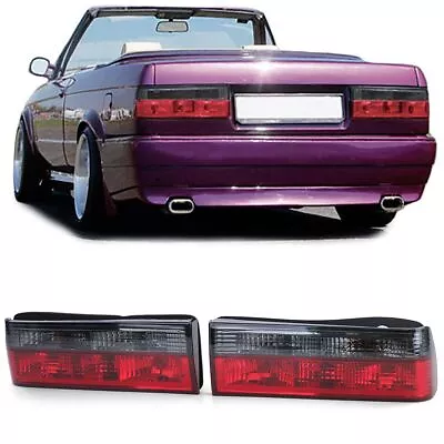 Pair Of RED Smoked TAILLIGHTS / Rear Lamps FOR BMW E30 82-87 + M3 • $187.34