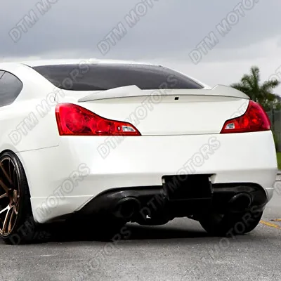 For 08-13 Infiniti G37 Coupe/2-DR Pearl White V-Style Trunk Spoiler Wing W-Power • $89.99