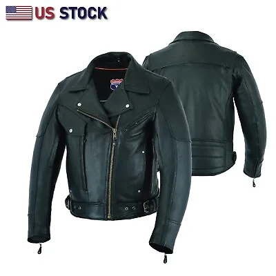 Highway Leather Pistol Pete Police Style Motorcycle Leather Jacket SKU # HL10286 • $199.95
