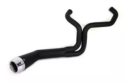 FLT Offset Megaphone 2:1 1-3/4 Inch  Exhaust Black With Chro Fits Harley Davidso • $263.99