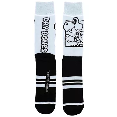 DRY BONES KOOPA TROOPA SOCKS Adult Crew Colorblock Blue Black Super Mario Bros • $6.99