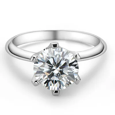 $109.99 • Buy GRA Certificated Real 3CT Moissanite Diamond Women's Wedding Engagement Ring C33
