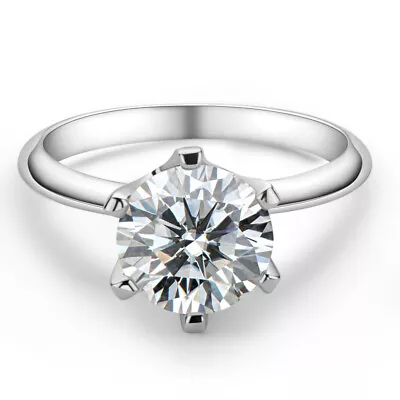 $109.99 • Buy GRA Certificated Real 3CT Moissanite Diamond Women's Wedding Engagement Ring C33