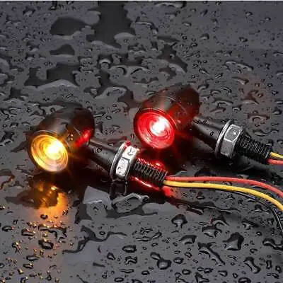 Mini Motorcycle LED Bullet Turn Signals Blinker Light Indicator Amber Red Lamp • $13.98