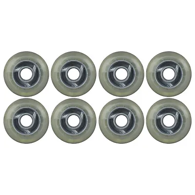 Inline Skate Wheels 80mm 78A Clear Silver Cyclone Spoke Indoor/Outdoor (8 Wheels • $22.95