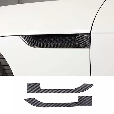 Black Carbon Fiber Side Fender Air Vent Cover Trim For Jaguar F-TYPE 2013-2022 • $35.99