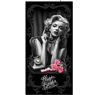 David Gonzales Art Dga Heartbreaker Marilyn Monroe Crying Rose 30x60 Beach Towel • $21.99