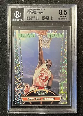 1992-93 Stadium Club Michael Jordan Beam Team #1 BGS 8.5 • $350