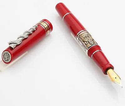 Marlen Ippocrate (Hippocrates) Fountain Pen With Silver Rod Of Asclepius #Red • $349