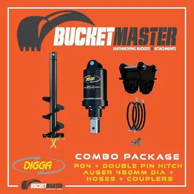 DIGGA AUGER COMBO PACKAGE - PD4 AUGER DRIVE+450Di AUGER +DOUBLE PIN HITCH - FOR  • $3695
