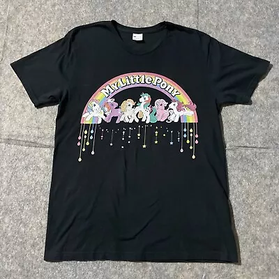 My Little Pony Shirt Men’s Medium (fits Like Small) Black T Shirt Rainbow  • $6.99