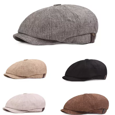 £8.74 • Buy Vintage Peaky Blinders Hat Newsboy Flat Cap Herringbone Tweed Baker Boy Gatsby