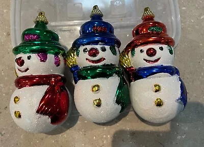 3 Vintage Frosty The Snowman Christmas Xmas Decorations Ornaments. 13cm Tall • $30