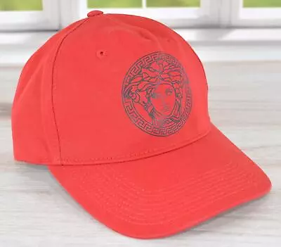 NEW Versace $350 Medusa Head Logo Adjustable Baseball Hat Size 57 Small RED • $131.83