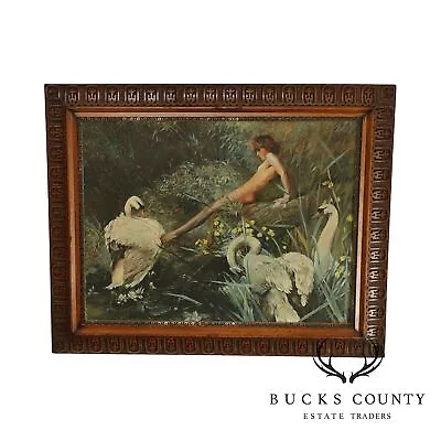 Frank J. Waltrich Oil On Board  Itelena And The Swans  Signed • $6495