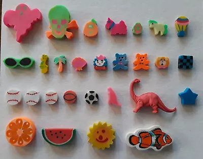 Vintage Lot Of 28 Erasers 80s 90s Lisa Frank Bear Dog Sport Beach Halloween Rare • $15