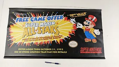 Super Mario All Stars '93 Vintage Style Store Display Banner Promo SNES Nintendo • $108.89