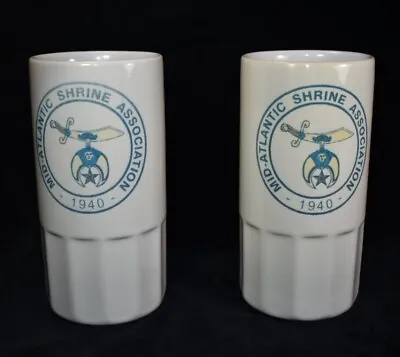 2 Beer Mug/Stein - Mid-Atlantic Shrine MASA Freemason Masonic Shriners 16OZ 1940 • $24.90