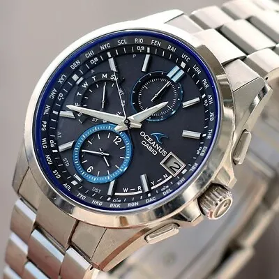 CASIO Oceanus OCW-T2600-1AJF Day Date Solar Powered Radio Men's Watch Used Japan • $425.99