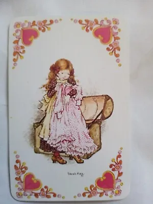 $5 • Buy Vintage Sarah Kay Blank Back Swap Card -  Young Girl And Chest Of Clothes