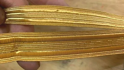 Vintage Military Tape Gold 1/2  - 3/4  Metallic Trim 1yd Made In France • $8.99