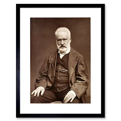 Vintage Photo Victor Hugo Portrait Framed Art Print Poster 12x16 Inch • $34.99