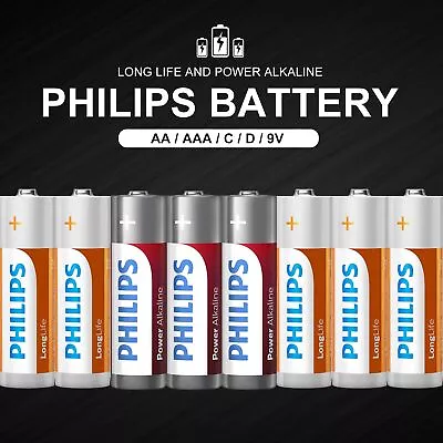 Genuine Philips AA AAA Long Life Power Alkaline Battery 1.5V Batteries • $4.95