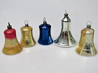 Lot Antique Vintage Blown Glass BELLS W Clapper Christmas Ornaments Germany • $65