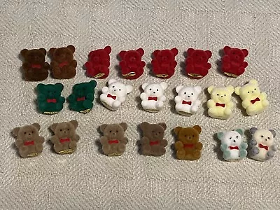 Lot Of 21 Miniature Fuzzy Flocked 1” Teddy Bears • $18