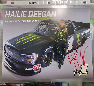 Hailie Deegan Signed Monster Energy Truck Postcard Hero Card NASCAR • $29.99