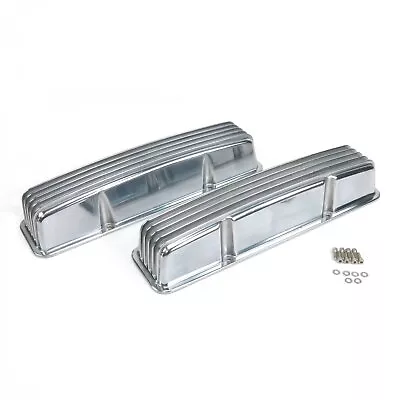 Vintage Tall Finned Valve Covers Without Breather Holes - Small Block Chevy • $135.81