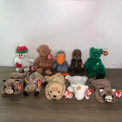 Vintage Ty Beanie Babies Plush Toys Stuffed Animal Original Huge Collection 10 • $29.99