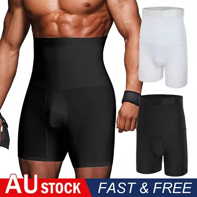 Mens High Waist Compression Boxer Shorts Body Shaper Girdle Underwear Pants • $25.99