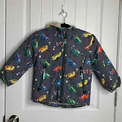 Mini Boden Insulated Fleece Cars Sherpa Lined Puffer Winter Jacket Size 4 To 5 Y • $54