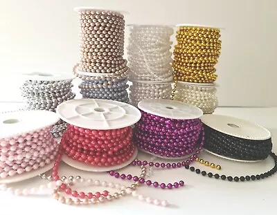5MM Pearls Stringed Pearl Beads/beads On A String/reel  - Choice Of Colour • £2.56