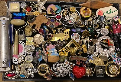 Lot Collection Of Assorted Vintage Miscellaneous Buttons Pins Pinbacks Junk Asst • $18