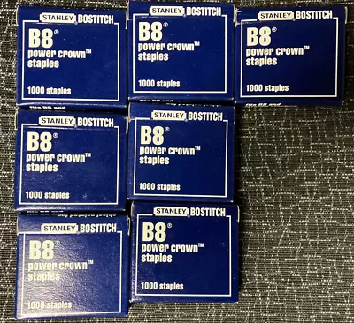 Vintage Bostitch B8 Staples Box 1000 Staples/bx  TOTAL OF 7 BOXES=7000 Staples • $8.79
