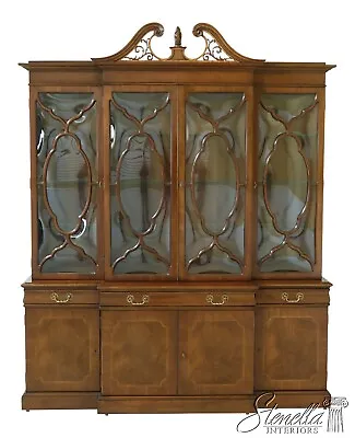 46829EC: KARGES Georgian Mahogany Breakfront W. Convex Glass • $4395