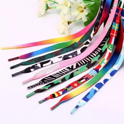 $4.95 • Buy Shoelaces Colorful Coloured ( Flat ) Bootlace Sneakers Shoes Boots Laces Strings