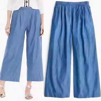 J.CREW Wide Leg Chambray Elastic Waist Pants • $38