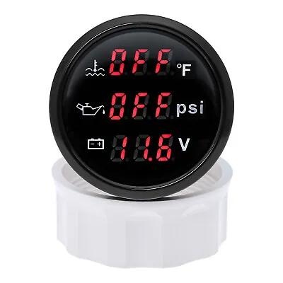 52mm 3 IN 1 Multifunction Gauge Car Digital Oil Pressure Water Temp Volt Gauge • $28.11